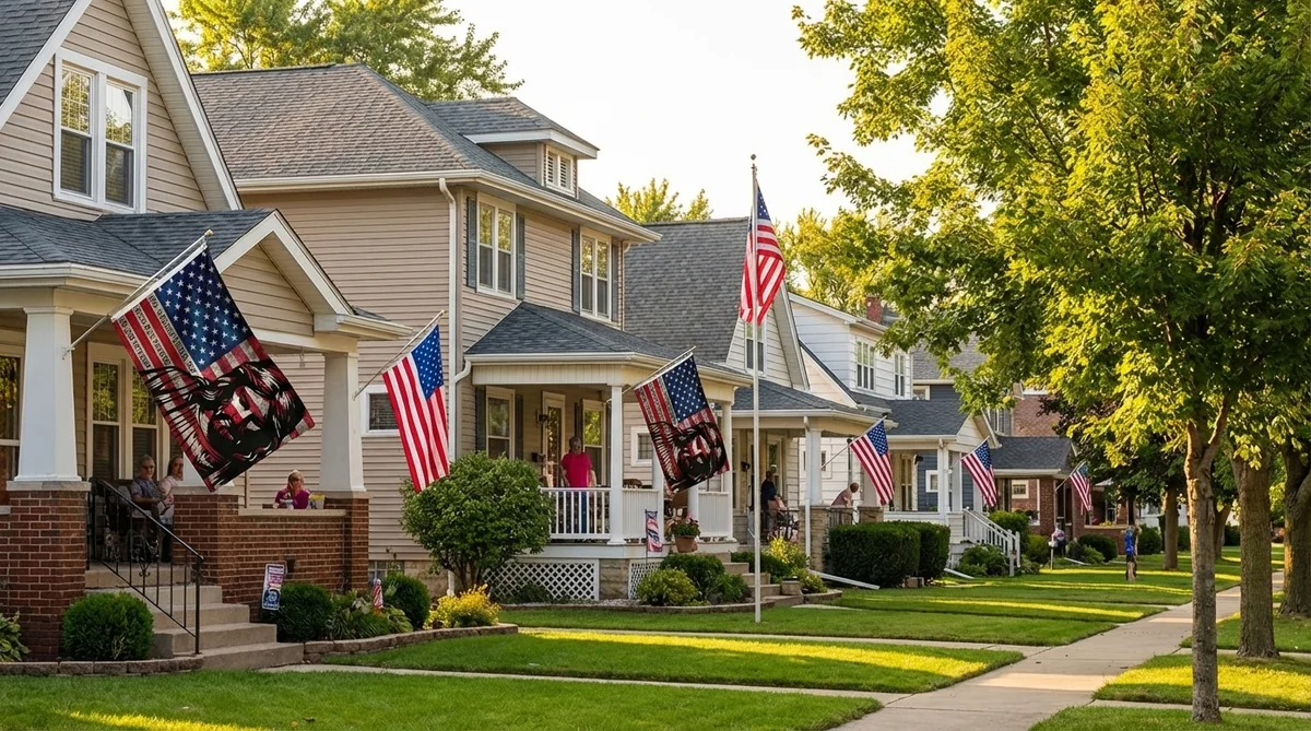 OneNationFlag flying proud on porch